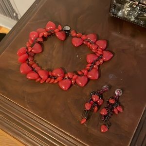 Disney Couture Tom Binns Alice in wonderland necklace and earrings set